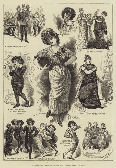 オペラコミックでの忍耐からのスケッチ 作： Harry Furniss